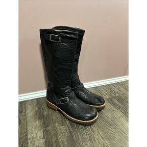 Jim Barnier Tall Black Soft Leather Boots Women’s 9 Lug Sole